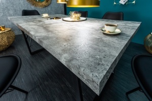 MASA DINING, LOFT, CU ASPECT BETON, MDF INFOLIAT SI METAL, DESIGN VINTAGE INDUSTRIAL - Img 2