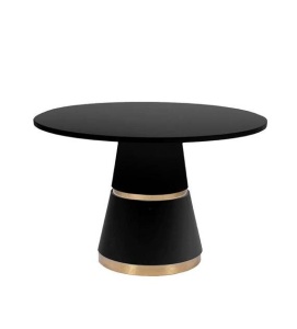 MASA DINING MENTONA, NEGRU/AURIU, 120 CM, BLAT DIN MDF SI PICIOR DIN METAL, STIL MODERN, ATR