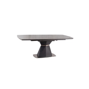 MASA EXTENSIBILA CORTEZ, 160/210 CM, EFECT DE MARMURA GRI/ANTRACIT/CROM, DIN CERAMICA, MDF SI METAL, STIL MODERN - Img 6