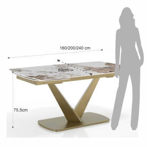 MASA EXTENSIBILA HANDS, DIN METAL SI CERAMICA 160/240CM, ARTIM GROUP SELECTION - Img 7