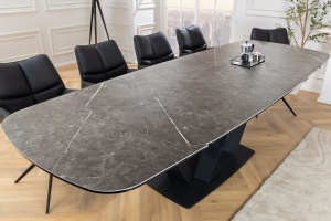 MASA SUFRAGERIE EXTENSIBILA, PAPILLON 180/260CM, DIN CERAMICA/STICLA MARMURA GRAFIT SI METAL, ARTIM GROUP SELECTION - Img 2