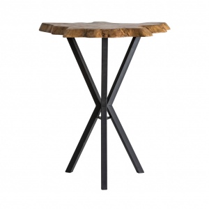MASUTA DE BAR CERES REF. 25669, DIN LEMN MASIV DE TEC SI METAL, STIL VINTAGE, VIC