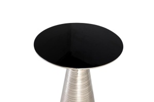 MASUTA DE CAFEA 51CM, ALUMINIU/NEGRU, STICLA SI METAL, MODEL DEOSEBIT - Img 2