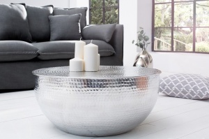 MASUTA DE CAFEA 60CM, ORIENT II, DESIGN MODERN, METAL ARGINTIU