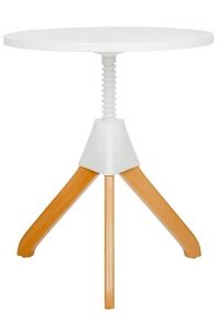 MASUTA DE CAFEA CU INALTIME REGLABILA, JERRY ALB/NATURAL, DIN POLIPROPILENA SI MDF, STIL INDUSTRIAL - Img 2