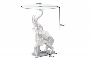 MASUTA DE CAFEA, ELEPHANT 75CM COD 43557, METAL, STICLA SI MARMURA, REALIZATA MANUAL - Img 4