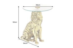 MASUTA DE CAFEA, LION, 60CM, BLAT DIN STICLA SI METAL, AURIU, ARTIM GROUP SELECTION - Img 5