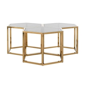 MASUTA DE CAFEA PENTA AURIE, DIN METAL SI STICLA, STIL MODERN, B2
