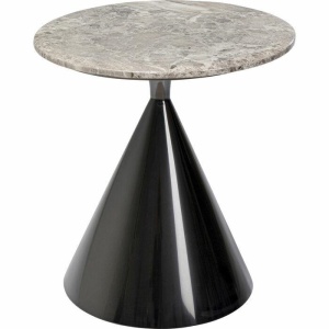 MASUTA DE CAFEA RITA 50, NEAGRA, CONFECTIONATA DIN MARMURA SINTETICA SI OTEL INOXIDABIL, STIL MODERN