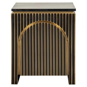 NOPTIERA LES ARCS, NEGRU/AURIU, DIN MDF. MARMURA SI METAL, RICHMOND INTERIORS - Img 2