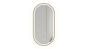 OGLINDA BAIE REA OVL, CU LED, 50x100CM, NEGRU, DIN STICLA, CALITATE SUPERIOARA