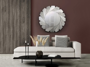 OGLINDA DECORATIVA FLAVIA, 100 CM, DIN STICLA SI MDF, STIL MODERN