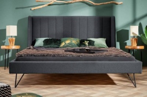 PAT( CADRU), BEAUTE 160X 200CM, COD 40763, DIN LEMN MASIV SI TEXTIL - Img 3