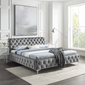 PAT DIN CATIFEA, BAROCK 180X200CM, DE CULOARE GRI, MODEL DEOSEBIT