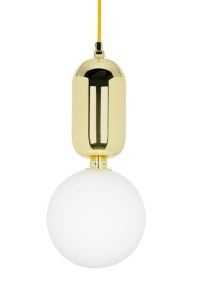 PENDUL BOY FI25, AURIU/ALB, DIN METAL SI STICLA, STIL MODERN, B2