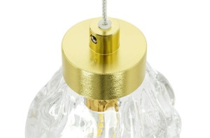 PENDUL FLASH, AURIU SI TRANSPARENT, DIN METAL SI STICLA, STIL MODERN, B2 - Img 4
