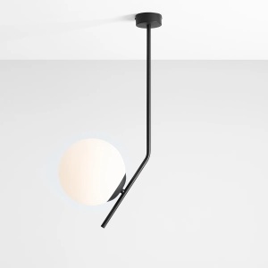 PENDUL GALLIA, 64 CM, NEGRU, DIN STICLA SI METAL, STIL MODERN