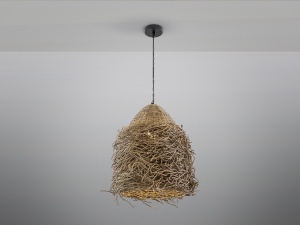 PENDUL MAUI, 55 CM, NEGRU/NATURAL, DIN METAL SI FRANGHIE, STIL MODERN - Img 4