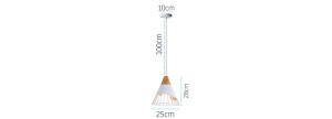 PENDUL METAL SCANDINAV APP224-1CP, 25x28x100 cm, NEGRU SI MARO/NATURAL, DIN LEMN SI METAL, STIL MODERN, TU - Img 6