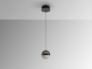 PENDUL ORBES, 12 CM, NEGRU/FUMURIU, DIN METAL, STICLA SI POLICARBONAT, STIL MODERN
