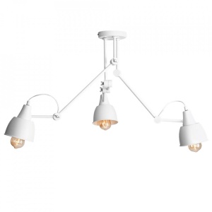 PLAFONIERA AIDA, 3 BRATE, 100 CM, ALBA, DIN METAL, STIL MODERN