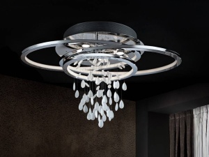 PLAFONIERA BRUMA, 90 CM, CROM, DIN METAL, STICLA SI ACRIL, STIL MODERN