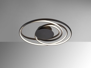 PLAFONIERA DANZA, 64 CM, NEGRU MAT/OPAL, DIN METAL, ALUMINIU SI SILICON, STIL MODERN - Img 2