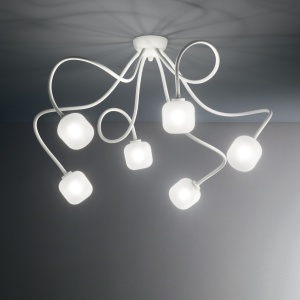 PLAFONIERA OCTOPUS PL6, ALB, DIN METAL, STIL MODERN - Img 2