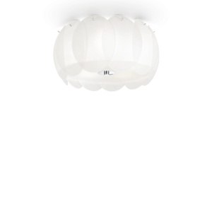 PLAFONIERA OVALINO PL5, ALB, DIN STICLA, STIL MODERN