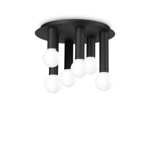 PLAFONIERA PETIT PL6, NEGRU, DIN METAL, STIL MODERN