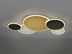 PLAFONIERA UMBRA, 84 CM, ALB/NEGRU/AURIU, DIN METAL, ALUMINIU SI ACRIL STIL MODERN - Img 2