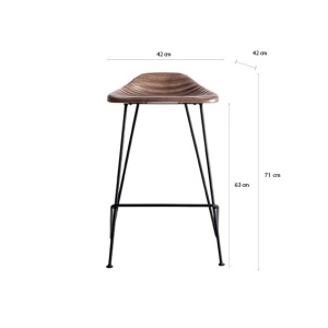 SCAUN ALMSTOCK2 REF. 27729, MARONIU, STIL VINTAGE, DIN FIER SI PIELE NATURALA, VIC - Img 5