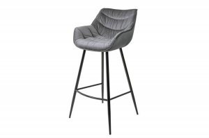 SCAUN BAR, DUTCH, COD 41442, DIN METAL SI CATIFEA GRI, DESIGN MODERN