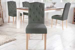 SCAUN CLASIC DE DINING, CASTLE GRI, DIN LEMN SI TEXTIL, COD 40071