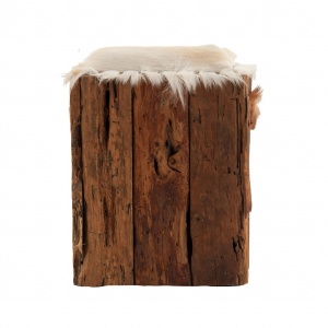 SCAUN DALLAS REF. 23797, CULOARE NATURALA/ALB, STIL NORDIC, DIN LEMN MASIV DE PIN SI PIELE, VIC