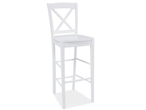 SCAUN DE BAR CD-964, ALB, DIN LEMN, STIL MODERN - Img 1