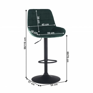 SCAUN DE BAR CHIRO NEW, CATIFEA VERDE, STIL MODERN, TK - Img 5