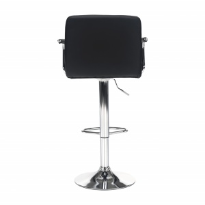 SCAUN DE BAR LEORA 2 NEW, NEGRU/CROM, STIL MODERN, TK - Img 2