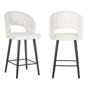 SCAUN DE BAR SAVOY WHITE BOUCLE S4561, CONFECTIONAT DIN SPUMA, LEMN SI 100% POLIESTER, RICHMOND INTERIORS