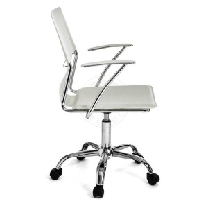 SCAUN DE BIROU, LYNX WHITE, STIL MODERN, DIN METAL SI PIELE ECO, COD 1447 - Img 3