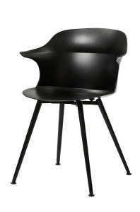 SCAUN DINING BRAZO, NEGRU, DIN POLIPROPILENA SI METAL, STIL MODERN, B2