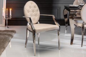 SCAUN DINING, DIN METAL SI CATIFEA BEJ, DESIGN BAROC, ARTIM GROUP SELECTION