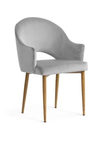 SCAUN DINING GODA ARGINTIU/STEJAR - DESIGN MODERN