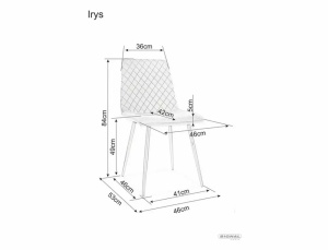 SCAUN DINING IRYS, ALBASTRU BLUVEL 86/NEGRU, TAPITERIE DIN CATIFEA SI PICIOARE DIN METAL, STIL MODERN - Img 3