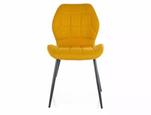 SCAUN DINING JAKE, CURRY 66/NEGRU MAT, TAPITERIE DIN STOFA SI PICIOARE DIN METAL, STIL MODERN - Img 2