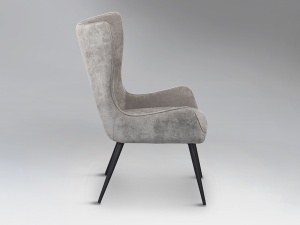 SCAUN DINING LOIRA, 99 CM, GRI DESCHIS/NEGRU, TAPITERIE DIN STOFA SI PICIOARE DIN METAL, STIL MODERN - Img 3