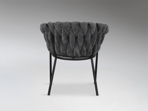SCAUN DINING MAGMA, 78 CM, GRI INCHIS/NEGRU, TAPITERIE DIN STOFA FINA SI PICIOARE DIN METAL, STIL MODERN - Img 5