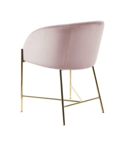 SCAUN DINING NELSON ROZ/AURIU, CU TAPITERIE DIN CATIFEA SI PICIOARE DIN METAL, STIL MODERN - Img 5