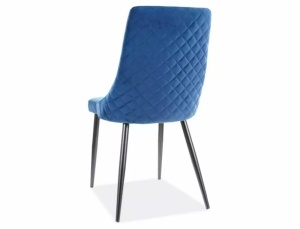 SCAUN DINING PIANO B, BLEUMARIN BLUVEL 86/NEGRU MAT, TAPITERIE DIN CATIFEA SI PICIOARE DIN METAL, STIL MODERN - Img 2