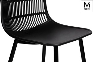 SCAUN DINING/TERASA BASKET, NEGRU, DIN POLIPROPILENA SI METAL, STIL MODERN - Img 5